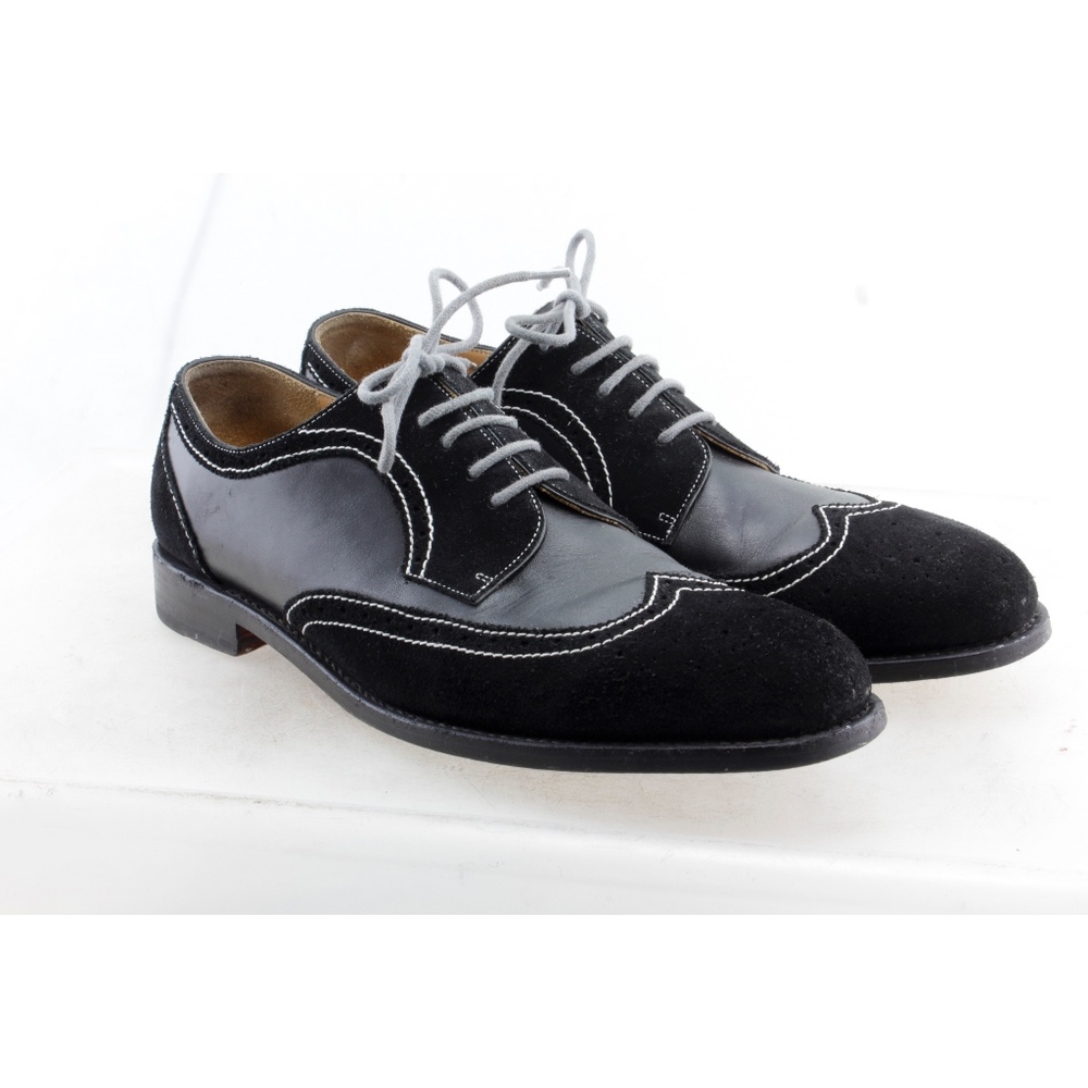 Awl and Sundry Black Suede Leather Saddle 11.5